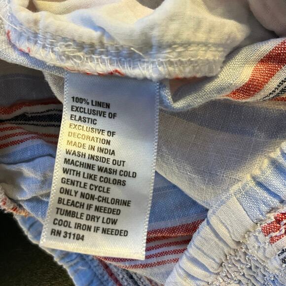 Crown & Ivy White and Blue Stripe Wide Leg Linen  Pants Size 1X - Picture 4 of 7